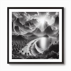 Black And White Painting 2 Art Print