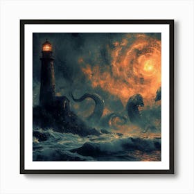 Octopus In The Sea Art Print