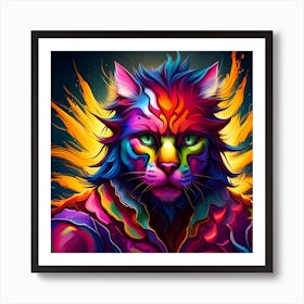 Purple Cat With Blue Eyes 9 Art Print