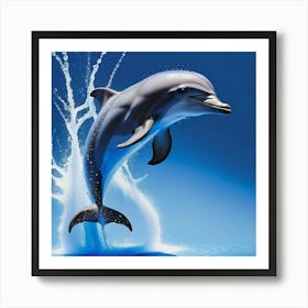 Dolphin Jumping Out Of Water Art Print