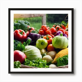 Fresh Vegetables In A Basket 1 Art Print