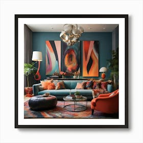 Colorful Living Room Art Print