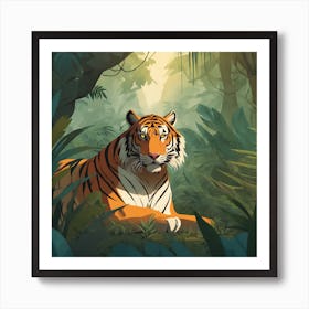 Tiger In The Jungle 15 Art Print