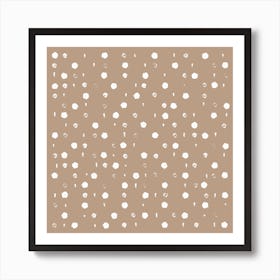 Polka Dots Brown Art Print