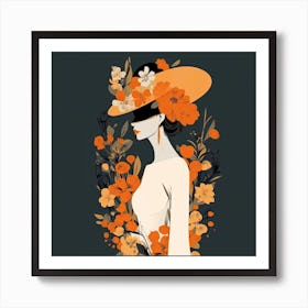 Bloom Body Art Dark Tones Flowers Art Print