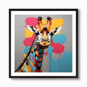 Pop Art graffiti giraffe 1 Art Print