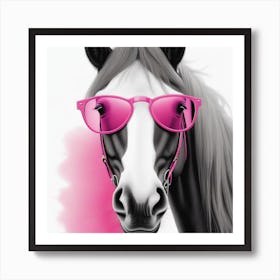 Horse With Pink Sunglasses Art Print