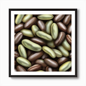 Seamless Pattern Of Coffee Beans 4 Art Print