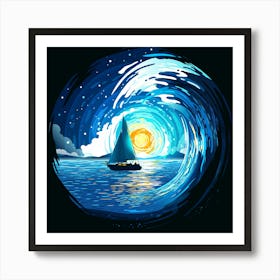 Sailboat In The Ocean Art Print
