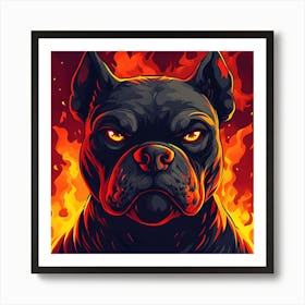 Scary Dog Emoji Dynamic Background 13 Art Print