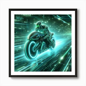 Tron Light cycle Art Print