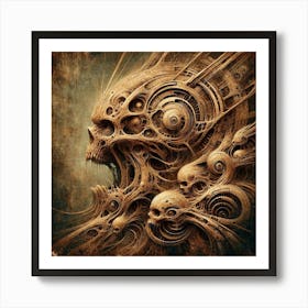 Skull And Gears Art Print