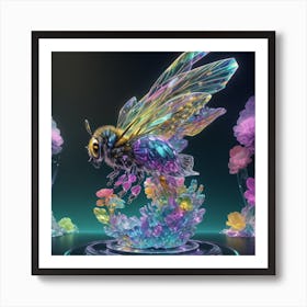 Crystals Bee Art Print