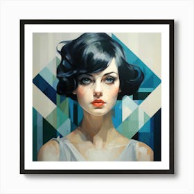 Geometric Abstraction Irish Woman 04 Art Print