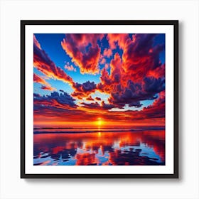 Beautiful Ocean Sunset V2 3 Art Print