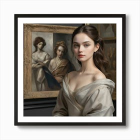 Portrait Of A Young Woman Art print paintings Art Print