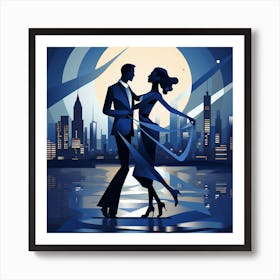 Couple Dancing In The City Art Print