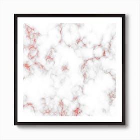 Autumn Red Marble Art Print