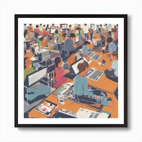 Group Of People In A Classroom Art Print