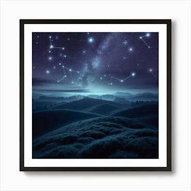 Night Sky With Stars 3 Art Print