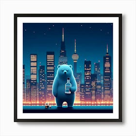Bear In The City 1 Art Print