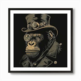 Steampunk Gorilla 10 Art Print