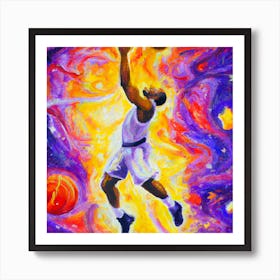 Basketball Player In Space Art Print