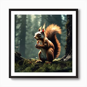 Squirrel In The Forest 168 Art Print