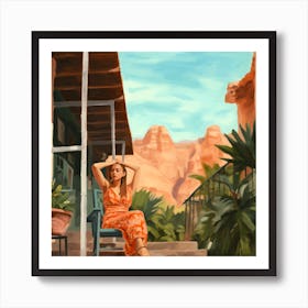 House in the canyon Art Print