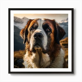 St Bernard Dog Art Print