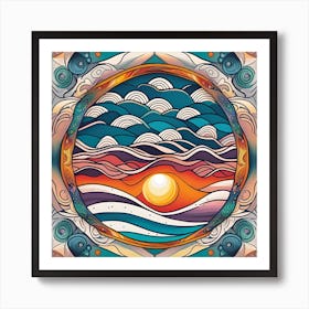 Sunrise Over The Ocean Art Print