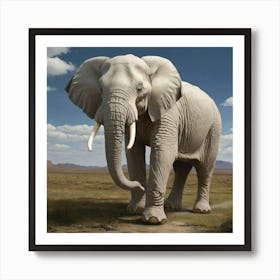 Elephant In The Desert Art Print