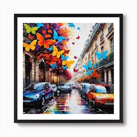 Butterflies In The Rain 2 Art Print