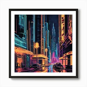 Neon City 4 Art Print