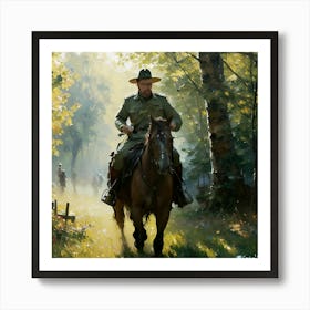 The Man Art On The Fram Green Land Art Print