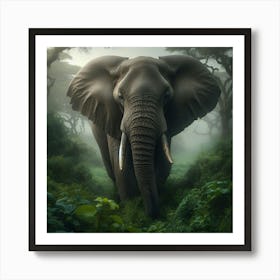 Elephant In The Forest Art Print