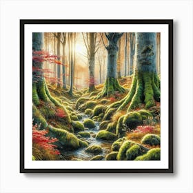 In the forrest, minimalism paint Art Print