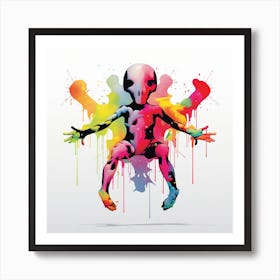 Alien Splatter Painting Art Print