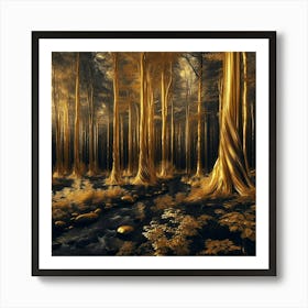 Golden Forest 15 Art Print