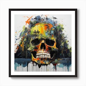 Skull In The Jungle Art Print