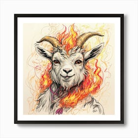 Goat In Flames 21 Art Print