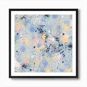 Ink Dust Blue Square Art Print