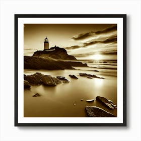 Lighthouse At Sunset 61 Art Print