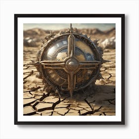 Clock In The Desert 2 Art Print