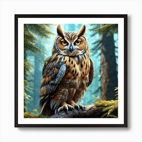 Owl In The Forest 217 Art Print