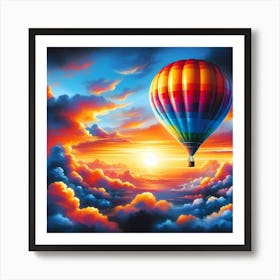 Hot Air Balloon In The Sky 3 Art Print