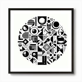 Black and White Abstract Art 397 Art Print