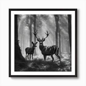 Deer In The Forest 236 Art Print