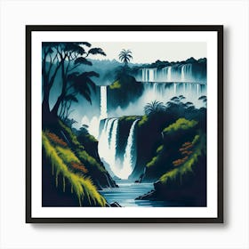 Colored Falls Ink Painting (1) Art Print