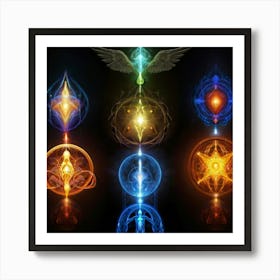 Seven Chakras Energy auras Art Print